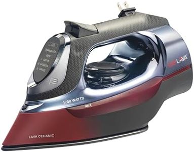 CHI Steam Iron for Clothes with 8’ Retractable Cord, 1700 Watts, 3-Way Auto Shutoff, 400+ Holes, Professional Grade, Temperature Control Dial, Lava Infused Ceramic Soleplate, Black (13113)