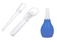 Manan Shopee New Born Baby Infant Feeding Device Water Feeder Anti-Choke Child Baby Medicine Feeding Spoon + Dropper New Born Baby Infant Feeding Device Water Feeder Anti-Choke Child Drug Pill Baby Medicine Feeding Spoon + Dropper And Silicone Rubber Aspirator Vacum Sucker Nose Mucus Snot Cleaner Pump ( Color May Vary)