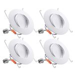 TORCHSTAR 6 Inch Gimbal LED Recessed Light, Dimmable LED Recessed Downlight, CRI90+, 13W Directional Recessed Lighting, Adjustable Recessed Can Light, UL & ES Listed, 2700K Soft White, Pack of 4