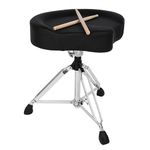 STRICH Saddle Drum Throne Seat, Swivel Adjustable Padded Drum Stool, Heavy Duty Motorcycle Style Widened Drum Chair Guitar Stool, SDB-30