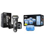 Braun Electric Razor for Men, Series 9 Pro 9465cc (Series 9) Wet & Dry + Clean & Renew Refill Cartridges (6 Pack)