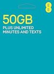 EE 50GB Data Sim includes £20 pre-paid credit, 50GB Data, Unlimited Minutes & Unlimited Texts