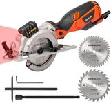 Yunirvana 5.8 Amp 3500 RPM Circular Saw with Laser Guide, 1-11/16" Deep Cut at 90°, 1-1/8" at 45°, 4-1/2" TCT Blades (24T & 40T), Vacuum Adapter, Blade Wrench, and Rip Guide Included