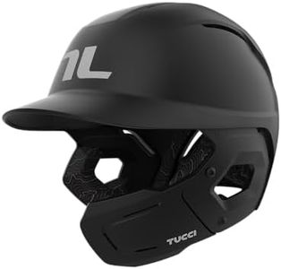 TUCCI Potenza Batting Helmet with Jaw Flap, L/XL, Matte Black, Right-Handed Hitter