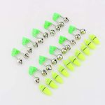 Pack of 10 Fishing Rod Bells, LED Light Fishing Clip Bite Alarm with Dual Alert Bells, Suitable for All Kinds Sea Rods