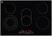 GarveeTech 5 Burner Electric Cooktop - 30" 8800W Ceramic Glass Radiant Electric Stovetop Built-in Stove Top, Ceramic Glass Radiant Stovetop, Kid Safety Lock, Timer, 240V,BLACK