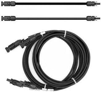 SOLARTRONICS Câble de Connexion Solaire 1m 4mm², Noir, avec fiche des Deux cotes, pour Panneaux solaires PV, Fabriquer en Allemagne (4mm ² 1m)