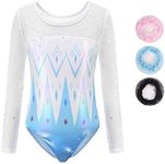 Sinoeem Gymnastics Leotards for Girls Long Sleeve Diamond Splice Ballet Dancewea for 5-12 Years