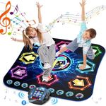 Dance Mat, 2024 Light Up 8-Button Dance Pad with Wireless Bluetooth, Upgraded Flowing Light Control System with Stands, Kids Toys Music Games Birthday for 3-12 Year Old Boys Girls