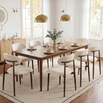 UVV Dining Chairs Set of 8, Metal Kitchen Chairs with Modern Fabric Upholstered for Dining Room, Beige