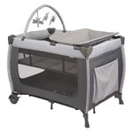 Safety 1st Amherst Baby Playard – 3-in-1 Travel-Ready Playard, Bassinet & Changer with Storage, Toy Bar – for Newborn to Toddler – Stardust