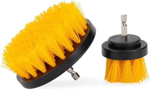 VIKING Drill Powered Carpet Cleaning Brushes for Car, Interior Cleaning Brush, Black and Yellow, 2 Pack