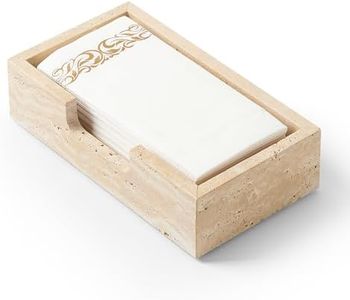 Natural Marble Napkin Holder for Table, Paper Towel Holder for Bathroom