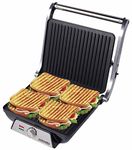 Concord 4 Slice Sandwich Maker/Toaster/Griller/ Jumbo Grill 2000 Watts | Opens 180° | Temperature Controller | Oil Drip Tray |1.5 Metre Long Cord | 4 Slice Bread , (Black,Silver)