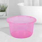 Kuber Industries Bath Tub | Multipurpose Bath Tub | Tub for Bathroom-Feeding Pan-Bathing-Washing Clothes | Washing Tub | Bathroom Tub | Baby Bathing Tub | 25 LTR | Transparent Pink