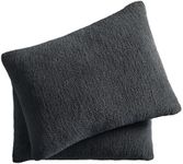 Sunday Citizen Snug Sham Set (Set of 2) – Ultra Soft Fluffy Pillow Shams, Decorative Bed Pillow Shams - Signature Snug Fabric, Hypoallergenic, Machine Washable - King Size (20.5" x 36.5") - Coal