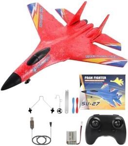 Toysmenia RC Airplane Jet Epp Foam Aircraft, Remote Control Airplane for Kids & Adults, RC Glider Automatic Balance Gyro Plane with Night Light, Stunt RC (Red)