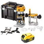 Dewalt DCW604NT 18V Brushless Router/Trimmer with Base, 1 x 5Ah Battery & Case