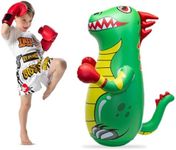 Inflatable Punching Bag for Kids - Bop Bag Inflatable Punching Toy - Inflatable Dinosaur with Instant Bounce Back Movement - Bottom Space Can Use Both Sand and Water (38” Height)