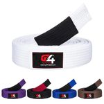 G4 Jiu Jitsu BJJ Belts Brazilian Adult A1 A2 A3 A4 Black Brown Purple Blue White (White, A2)