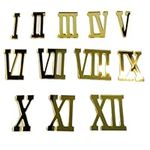 Phocaea Set of 12 Pcs Mini Roman Mirrored Acrylic Numerals for DIY a Wall Clock (Mirror Gold)