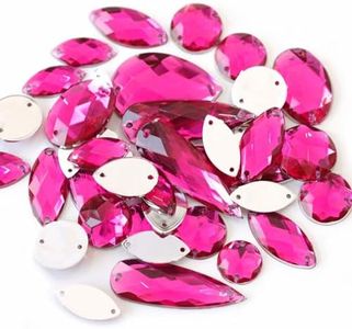230Pcs Mixed Shape Crystal Sew On Rhinestones Gems Acrylic Flatback Diamante Stones Strass Sewing for Crafts DIY Handicrafts Clothing Wedding Dress Shoes Bag Decorations Accessories(12 Rose)