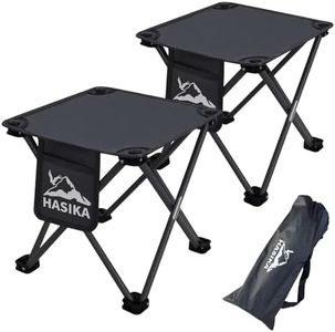 HASIKA Collapsible Stool 2 Packs Folding Stool Camping Chair 400lbs Strong Support Outdoor Ottoman for Travel Gardening Fishing Hiking BBQ