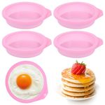 4 Pcs Air Fryer Egg Mould, 4'' Air Fryer Accessories Burger Buns Moulds Silicone Reusable Egg Ring Molds Non Stick Moulds for Fried Egg Muffin Sandwiches, Breakfast Household Kitchen Cooking Tool