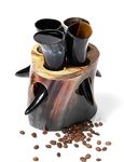Viking Drinking Horn Mug Medieval Style Genuine Ox Horn Handcrafted Custom-Made Stand Horn Cups for Mead, Ale Viking Gift For Men (4 Set Horn with Stand)