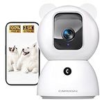 2.5K Security Camera Indoor, Non-Subscription AI Person/Pet/Cry Detection, 4MP Pet/Dog/Cat Camera w/Phone App, Pan Tilt 2.4GHz WiFi Cameras for Home Security, IR Night Vision, Full Duplex 2-Way Audio
