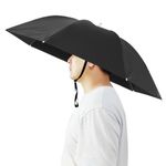 Bocampty Umbrella Hat, 37 inch Fishing Umbrella Hat Hands Free Foldable UV Protection Umbrella Cap Adjustable Headwear