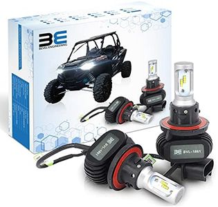 Bevel Engineering Premium LED Upgrade Kit - H13/9008 LED Headlight Kit - Compatible with Polaris - Ranger - RZR General – 2 Pack Low and High Beam Lamp Set – Fan Less 4000LM LED Replacement Bulb Kit