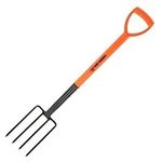 Heavy Duty Garden Border Digging Fork 4 Prong Carbon Steel Lightweight D Handle