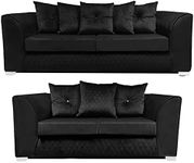 New Victoria Black Plush Velvet Sof