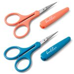 Beaditive High Precision Detail Scissors Set (2-Pc) Sharp, Fine Tips | Paper Cutting, Scrapbooking, Sewing, Crafting | Stainless Steel | Protective Cover (Mid Century)