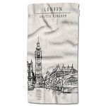 HGOD DESIGNS Hand Towel London，England London Big Ben Westminster bridge art Hand Towel Best for Bathroom kitchen bath and hand towels 30" LX15 W