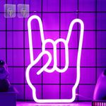 CooPark Rock and Roll Neon Sign, LED Art Wall Decor Neon Light with USB Powered, Studio Music Lover Party Bar Bedroom Decoration, Creative Gifts for Birthday Christmas Thanksgiving Friend Children