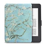 WALNEW Case for Kindle Paperwhite Prior to 2018(Model No.EY21 or DP75SDI) - PU Leather Case Smart Protective Cover Only Fits Old Generation Kindle Paperwhite Prior to 2018, Tree and Flower