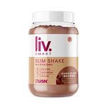 USN Liv.Smart Slim Shake Chocolate Brownie 550g - High Protein (21g) Meal Replacement Shake & Weight Loss Support - Low in Sugar & Suitable for Vegetarians, 10 Servings