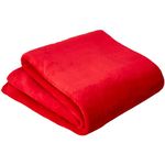 Olivia Rocco Flannel Fleece Throw Blanket Super Soft Warm Fluffy for Bed Sofa Couch Chair Lightweight and Cozy Solid Design, 130 x 150 cm Red