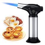 Kitchen Blow Torch with Safety Lock, Ankway Refillable Kitchen Butane Blowtorch Lighter, Adjustable Flame Culinary Torch for Creme Brulee Cooking Baking BBQ Grill DIY, Windproof (Butane Not Included)