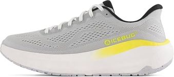 Icebug Womens Aura RB9X Road Running Shoe with Traction Sole, Light Grey/Lime, L09.0