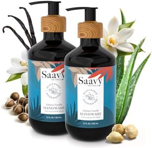 Saavy Naturals Liquid Hand Soap Tahitian Vanilla Plant-Based Ingredients - Made In USA - Sulfate free Organic Moisturizing Hand Soap with Aloe Vera, Shea Butter & Vanilla Extract - 12 Fl Oz, 2 Pack
