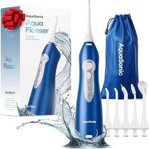 AquaSonic Water Flosser - Cordless Rechargeable Water Flossers for Teeth Cleaning - Waterproof Aqua Flosser, Portable Oral Irrigator for Dental Cleaning with 5 Jet Tips – Braces Home Travel