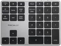 Macally Bluetooth Number Pad for Laptop - Slim Aluminum Design - Rechargeable Wireless Numeric Keypad - 35 Key Numpad Keyboard for Data Entry - for Mac, MacBook Pro/Air, iPad, iPhone, iOS, PC, Android