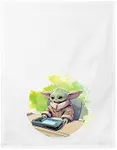 Bioworld The Mandalorian Grogu Hovercraft White Dish Towel