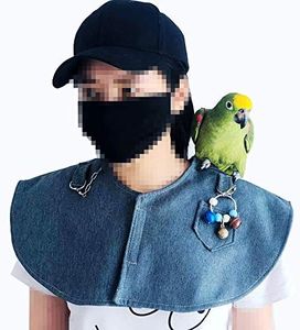 Gatycallaty Bird Carrier with Perch Parrot Travel Lightweight Bird Cage Backpack Space Capsule Bubble Bags (Denim)