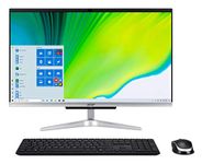 Acer Aspire C24-963-UA91 AIO Desktop, 23.8" Full HD Display, 10th Gen Intel Core i3-1005G1, 8GB DDR4, 512GB NVMe M.2 SSD, 802.11ac Wi-Fi 5, Wireless Keyboard and Mouse, Windows 10 Home