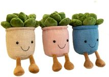 3 PCS Cute Potted Plush Toy Decorated Plush Doll Mock Cactus Plant Cute Potted Plush Toys Decorated with Cactus Plants, Plush Dolls, Soft and Fun Home Decoration Accessories