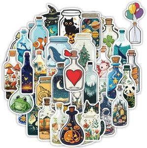 100 Pcs World in a Bottle Stickers Aesthetic, Waterproof Cute Stickers for Water Bottle Laptop Scrapbook